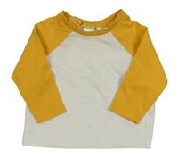 Bielo-horčicové tričko H&M