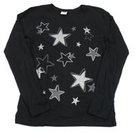 Čierne tričko s hviezdami Page One Young