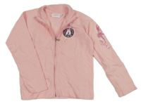 Ružová prepínaci mikina s baletními piškoty a motýly