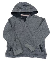 Tmavomodro-biela pruhovaná ľahká mikina s kapucňou Nutmeg