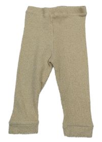 Béžové melírované rebrované tepláky Tu