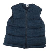 Tmavomodrá melírovaná pletená zateplená vesta LC Waikiki