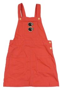 Jahodové riflové laclové šaty s jablky Kiabi