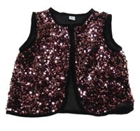 Ružová flitrová podšitá vesta Tu