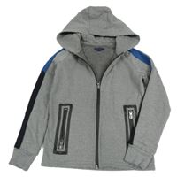 Šedá melírovaná propínací mikina s kapucí Alive