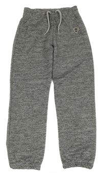 Tmavošedé melírované tepláky s nášivkou