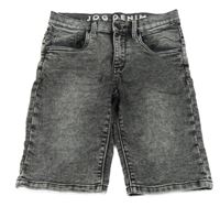 Tmavosivé teplákové rifľové kraťasy C&A