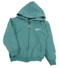 Zelená propínací mikina s kapucí Nike