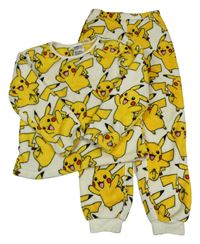 Smetanové chlupaté pyžamo s Pikachu H&M