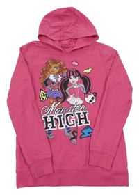 Fuchsiová mikina s Monster High a kapucňou