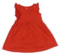 Červené bodkovaná é šaty H&M