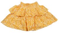 Oranžovo-biela vzorovaná ľahká vrstvená sukňa F&F