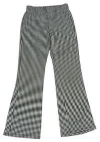 Čierno-biele kotičkované flare nohavice F&F