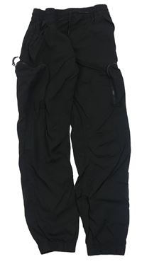 Černé šusťákové cuff cargo kalhoty F&F