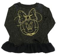 Černo-zlatá pletená tunika s Minnie Disney