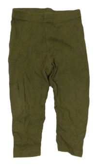 Khaki ľahké rebrované tepláky Primark