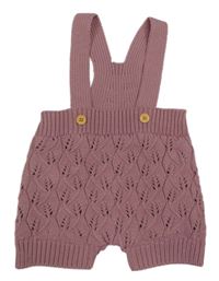 Starorůžové pletené laclové kraťasy 