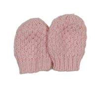 Světlerůžové pletené podšité rukavice