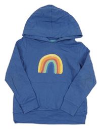Modrá mikina s dúhou a kapucňou Lily & Dan