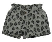 Sivé leopardí vlnené kraťasy Next