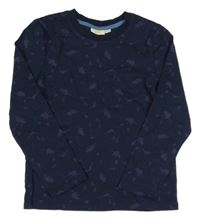 Tmavomodré vzorované triko kids