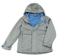 Šedá melírovaná softhellová bunda s kapucí