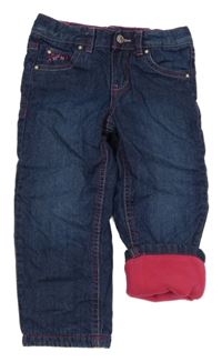 Tmavomodré zateplené rifle Tchibo