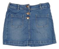 Modrá rifľová sukňa s vreckami C&A