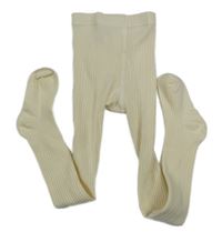 Smotanové rebrované pančuchy H&M