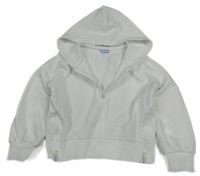 Biela crop prepínaci mikina s kapucňou Mantaray