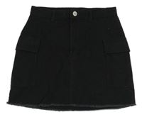 Čierna rifľová sukňa s vreckami H&M