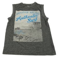 Tmavosivé melírované tielko s potlačou Yigga