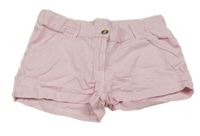 Bielo-ružové pruhované plátenné kraťasy Alive