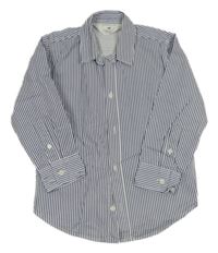 Bílo-tmavomodrá pruhovaná košile H&M