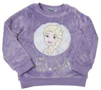 Fialová plyšová mikina s Elsou Disney