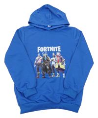 Modrá ľahká mikina s Fortnite a kapucňou