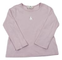 Lila rebrované tričko s jednorožcom H&M