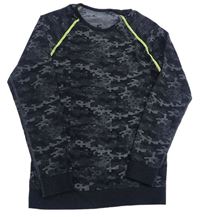 Čierno-sivé army funkčné tričko Crivit