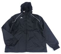 Černá šusťáková sportovní bunda s kapucí a logem Adidas