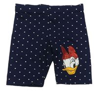 Tmavomodré bodkovaná é elastické kraťasy s Daisy zn. Disney