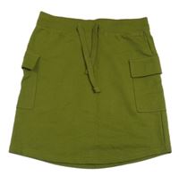 Khaki tepláková cargo sukňa