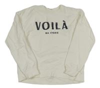 Bílá mikina s nápisem Mango