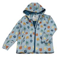 Svetlomodrá vodeodolná zateplená bunda s príšerkami a kapucňou Lupilu