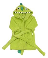 Zelený plyšový župan s kapucí - dino 