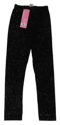 Nové - Černé sametové třpytivé legíny Pep&Co