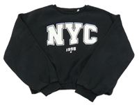 Čierna crop mikina s nápisom C&A