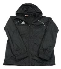 Čierna šušťáková bunda s kapucňou Adidas