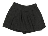 Tmavošedo-černé kostkované sukňové kraťasy Zara