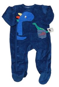 Nové - Tmavomodrý sametový overal s diny Dunnes