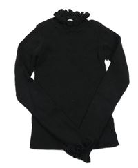 Čierny rebrovaný crop sveter Next